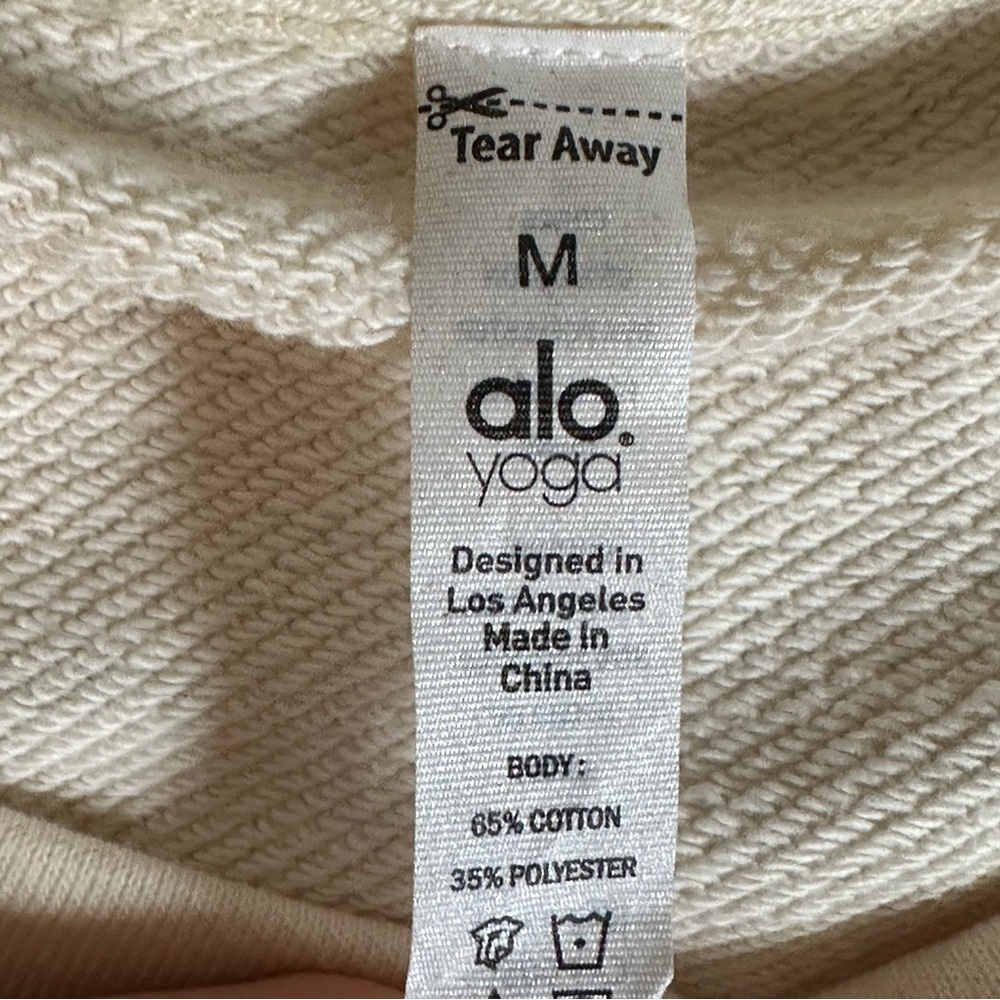 Alo Yoga Boxy Cropped Suspension Pullover, Pristine/Silver Grommets NWOT, Size M - Picture 5 of 7
